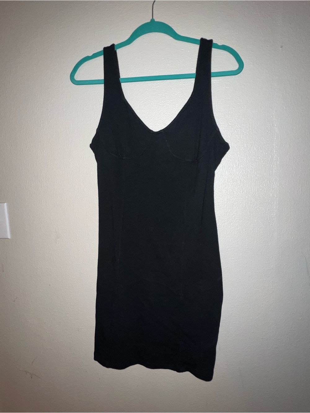 aerie Black Ribbed Bodycon Dress